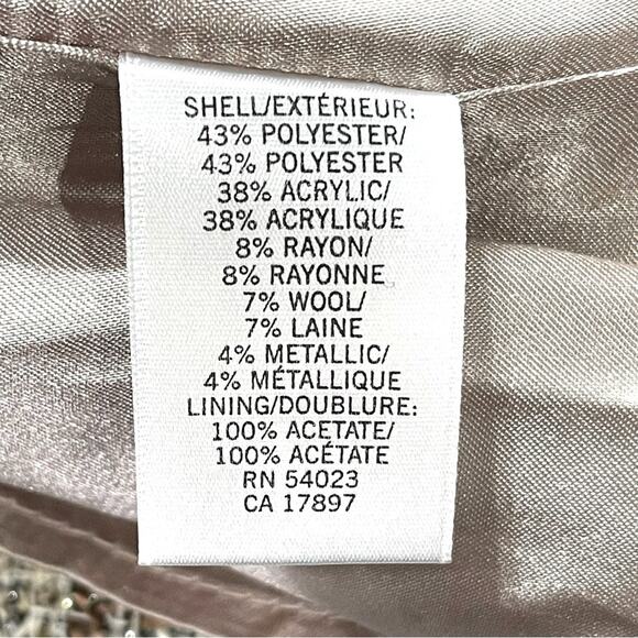 Banana Republic Factory Metallic Tweed Fully Lined Back Ruffle Skirt - 14 - NWT - Picture 12 of 14